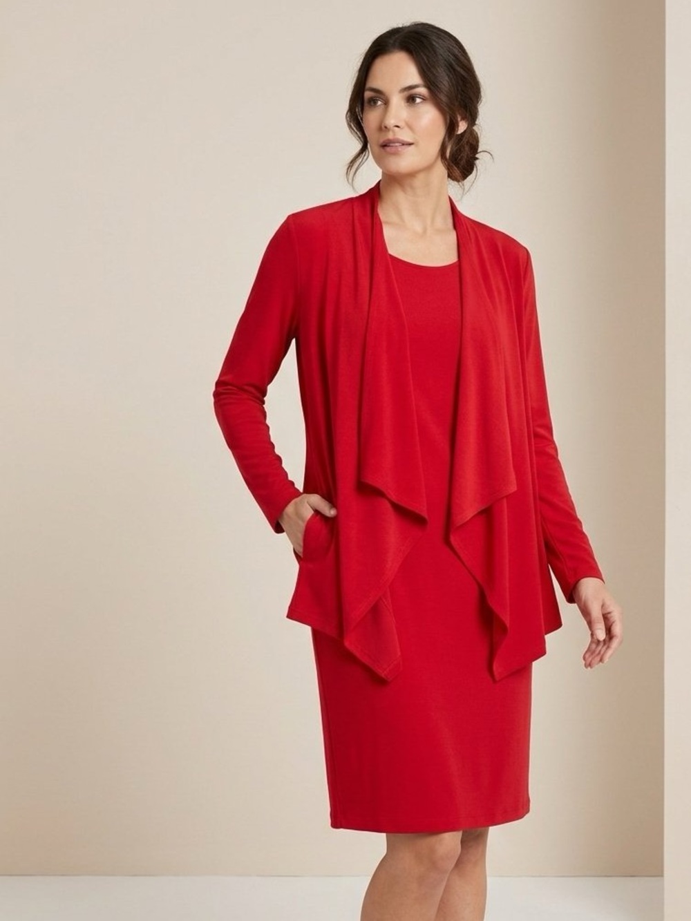 New Karin Stevens red flattering dress